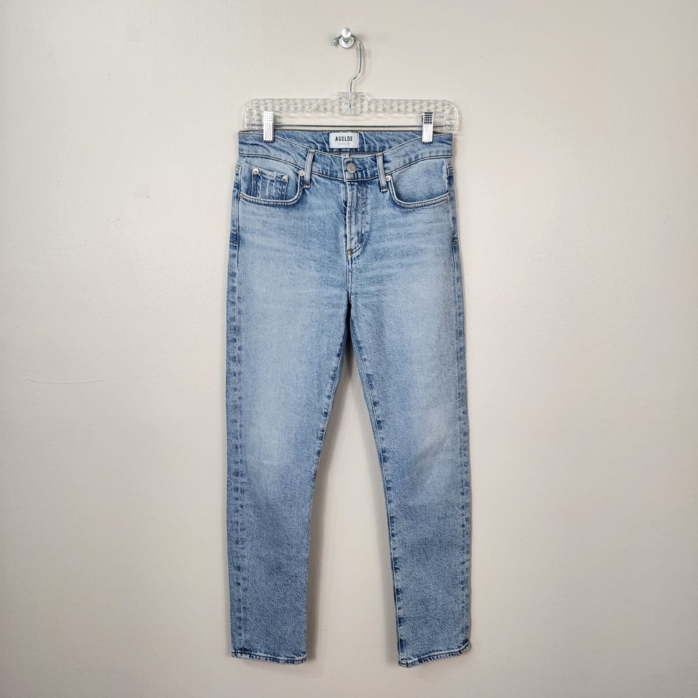 AGOLDE | Toni Mid Rise Straight Jeans Light Blue Wash Sz 26 Denim Streetwear